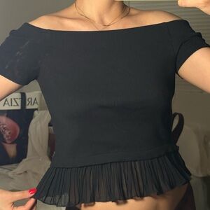 Zara Black Off-Shoulder Top